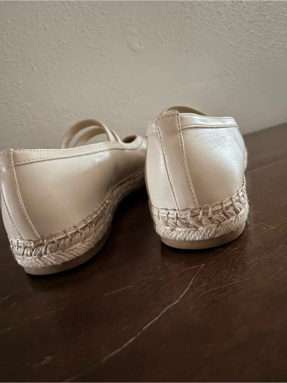 Vince Camuto Cream Mary Jane Espadrille Wedges